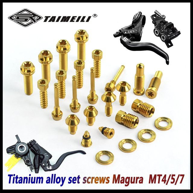 TAIMEILI Stellschrauben aus Titanlegierung in Silber für Magura MT4, T5 und T7 - Bild 1