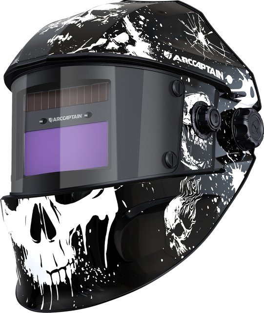 ARCCAPTAIN Schweißhelm mit automatischer Verdunkelung, Solarstrom-Schweißmaske für WIG MIG ARC in Schwarz - Bild 1