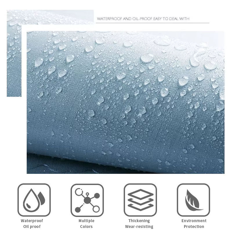 Wokhome selbstklebende Vinyl Tapete einfarbig wasserdicht in Blau - Bild 5