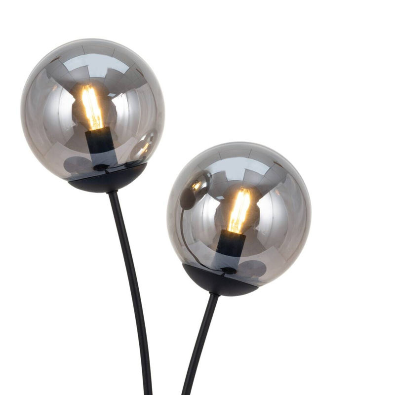POCOline Tischleuchte Space Schwarz aus Glas und Metall mit 2 E14 Fassungen, B/H/T: 15 x 60 x 32 cm - Bild 3