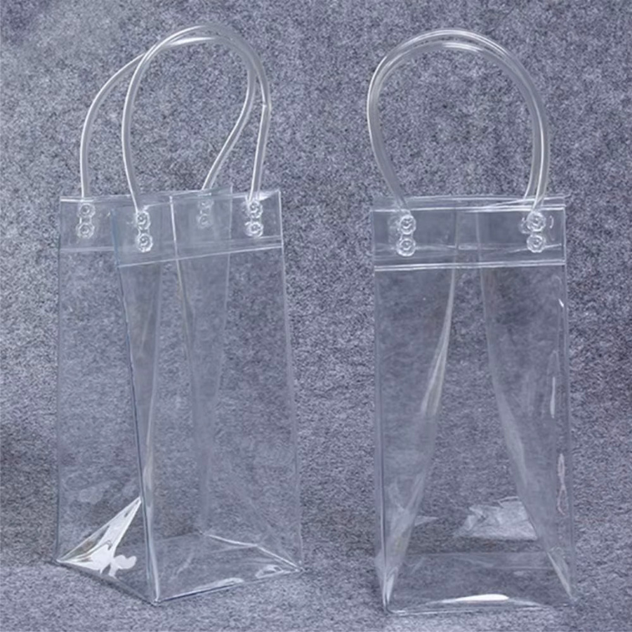 Leeseph Weinkühltasche aus transparentem PVC mit Griff, 3er-Pack oder 6er-Pack Eisweintasche für Champagner und Wein - Bild 2