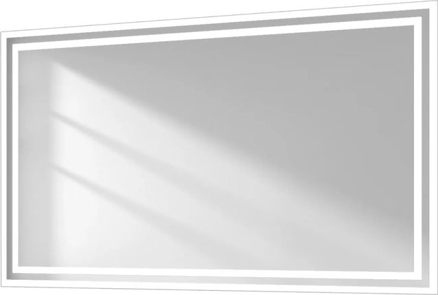 Emke LED Badezimmerspiegel mit Beleuchtung und Anti-Beschlag-Funktion, Rechteckig, Farbe: Weiß, B/H: 100 x 60 cm - Bild 1