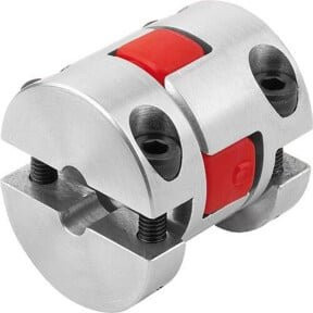 KIPP Elastomer-Klauenkupplung Gr. 24 aus Aluminium in Silber, D1: 19 mm, D2: 25 mm, L: 78 mm - Bild 1