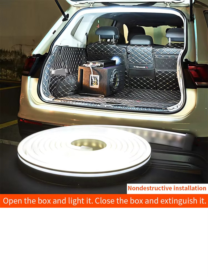 Universeller LED COB Lichtstreifen aus Silikon für die Auto-Innenraumbeleuchtung in Weiß - Bild 7