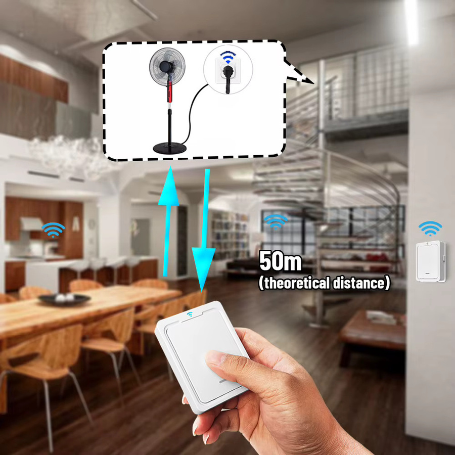 Tedeligo Drahtlose Fernbedienung Steckdose 433 MHz, Smart Schalter 220 V 15A EV1527 Code, Farbe: Weiß - Bild 3