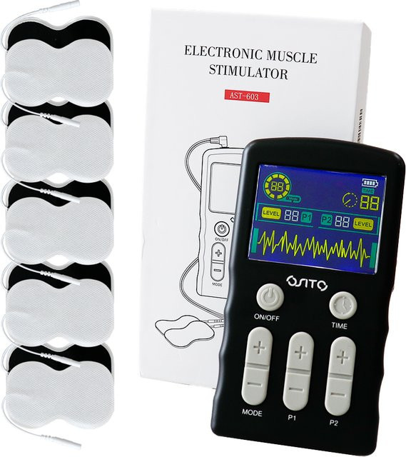 Raiuleko EMS Elektrischer Muskelstimulator mit 25 Modi, TENS Massagegerät für die Ganzkörperentspannung, wiederaufladbar, Blau/Schwarz - Bild 1