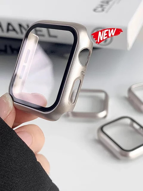 Displayschutz Glas mit Abdeckung für Apple Watch Serie 10 9 8 7 6 5 3 SE und iWatch – Zubehör für 46 mm, 45 mm, 44 mm, 42 mm, 41 mm und 40 mm - Bild 1