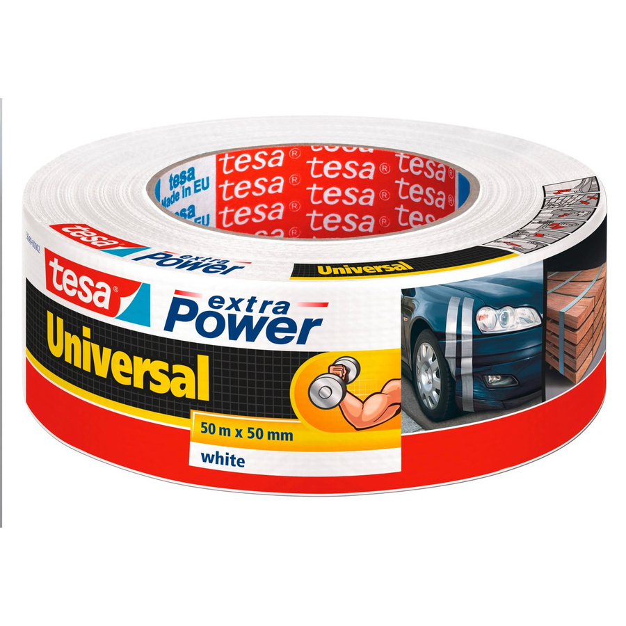 tesa extra Power Universal Gewebeklebeband Weiß, Breite: 50 mm, Länge: 50 m - Bild 2