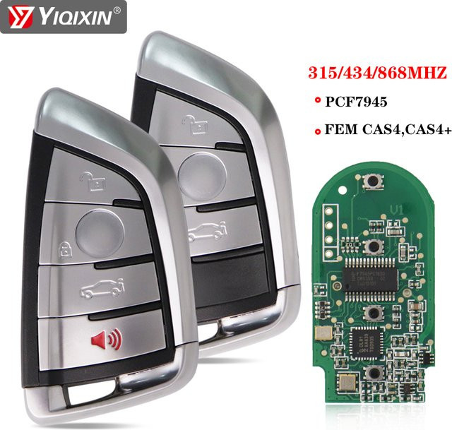 Yiqixin Autoschlüssel ID49 PCF7945 für BMW 1 3 5 7 Serie X1 X3 X5 X6 X7 F30 F20 F10 CAS4 CAS4 FEM 315/433/868MHz - Bild 1