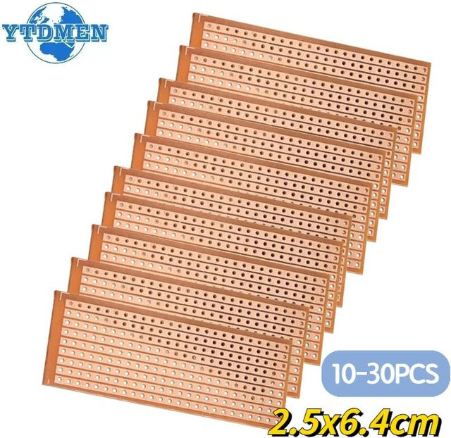 YTDMEN Einseitige Universal Experiment Matrix Platine, einreihig, braun, B/T: 2,5 x 6,4 cm - Bild 1