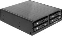 Delock 5.25 Zoll Wechselrahmen für 4 x 2.5 Zoll SATA HDD und SSD in Schwarz - Bild 1