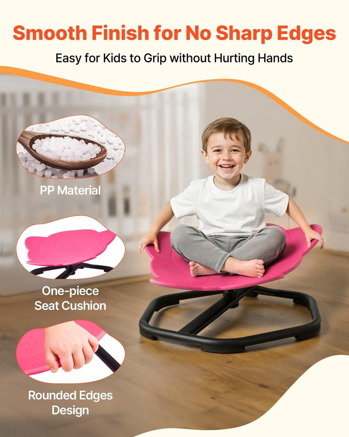 Buying Solutions, MB Sensorischer Kinder-Drehstuhl in Elefantenform, roter Spielsitz für autistische Kinder mit Metallbasis, Belastbarkeit 100 kg - Bild 2