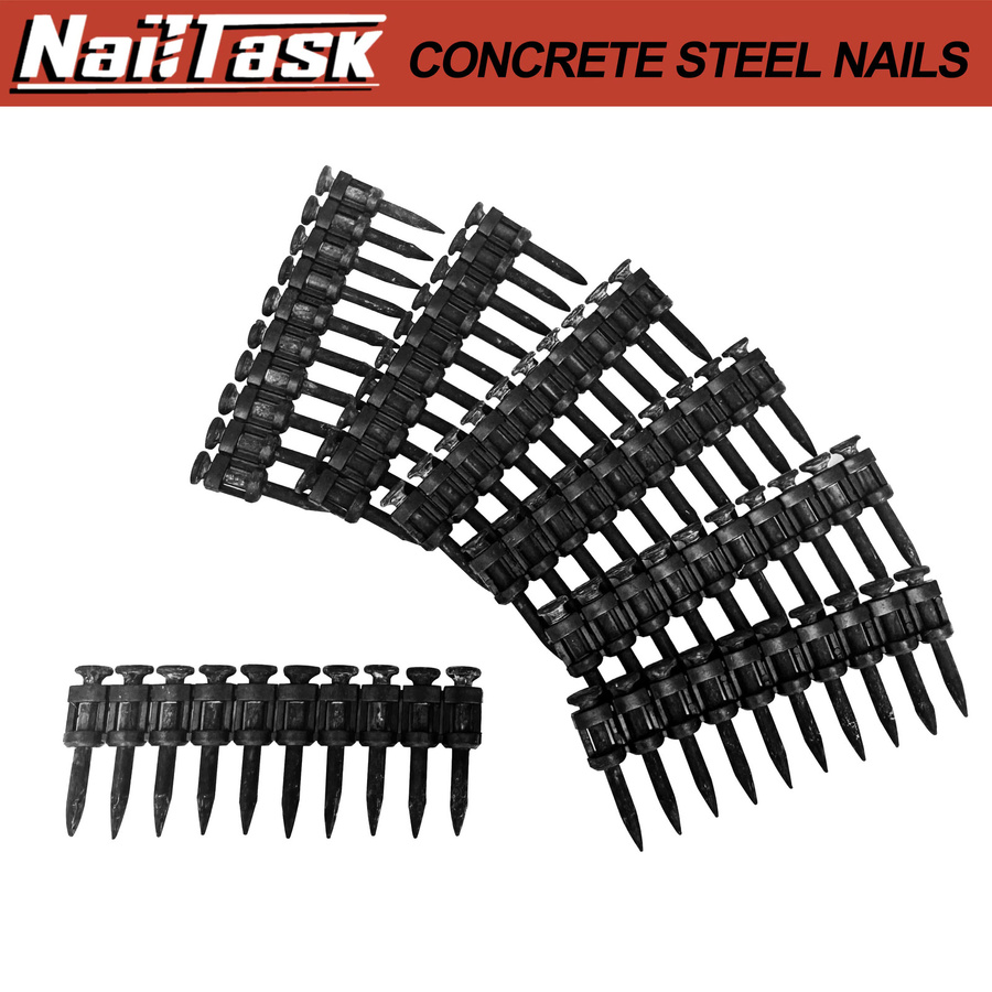 NailTask 100 Stück Kunststoff-Bundnägel für Beton und Mauerwerk, Stahl-zu-Beton-Schraubnägel in Schwarz - Bild 2