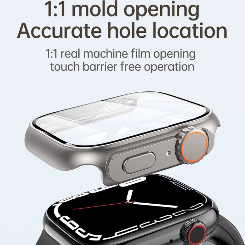 TINUORA Displayschutzfolie für Apple Watch, PC-Stoßfängergehäuse, Unisex - Bild 4