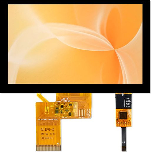 SUNMAXIC 5-Zoll TFT-IPS-LCD-Bildschirm mit 1024 x 600 Auflösung, kapazitivem GT911-Touch und RGB-Schnittstelle in Schwarz - Bild 1