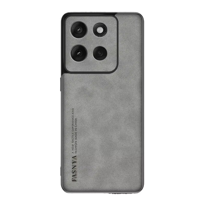 Stoßfeste Lammfell Leder Schutzhülle für Motorola Moto G86 und Moto G85 in Grau - Bild 4