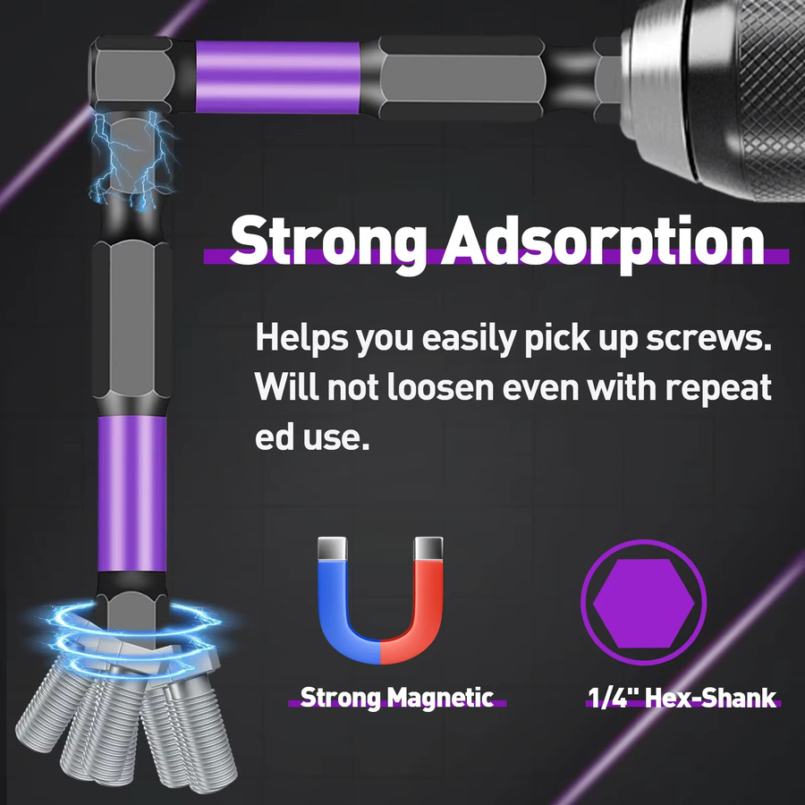 Impact 10-teiliges Inbusschlüssel-Bohrer-Set aus S2-Stahl mit magnetischem 1/4 Zoll Sechskantschaft und 50 mm Länge - Bild 5