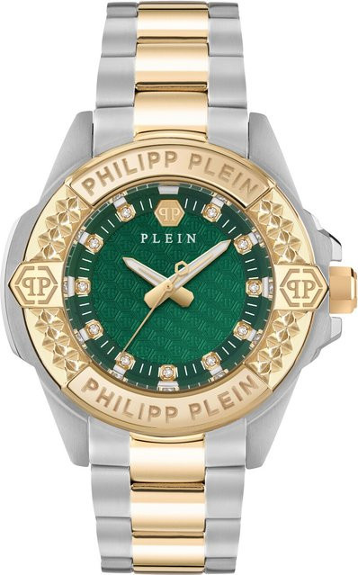 Philipp Plein Armbanduhr, Quarz, Edelstahl, Grün, 38 mm, Damen - Bild 1