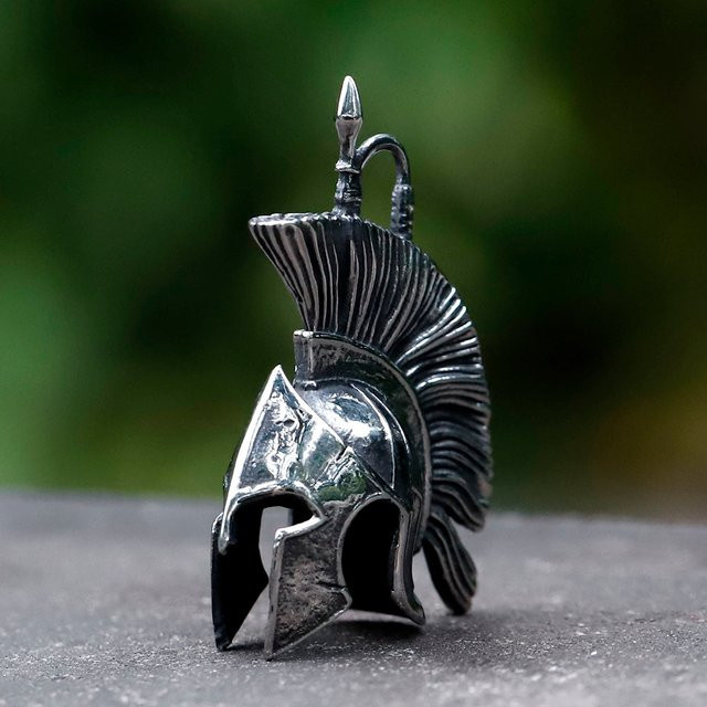 Herren-Halskette mit Vintage-Maskenanhänger, Edelstahl, Silber - Bild 1