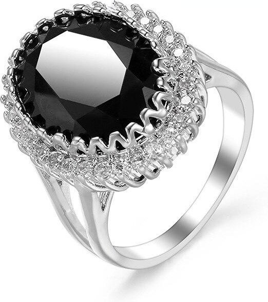 POMOiii Verlobungsring, Messing, Zirkonia, Schwarz, Damen - Bild 1