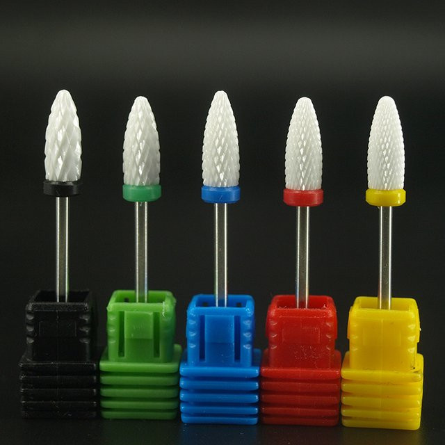 Easy Nail Keramik-Flammen-Nagelbohrer, 3/32 Zoll, 5 Stück - Bild 1