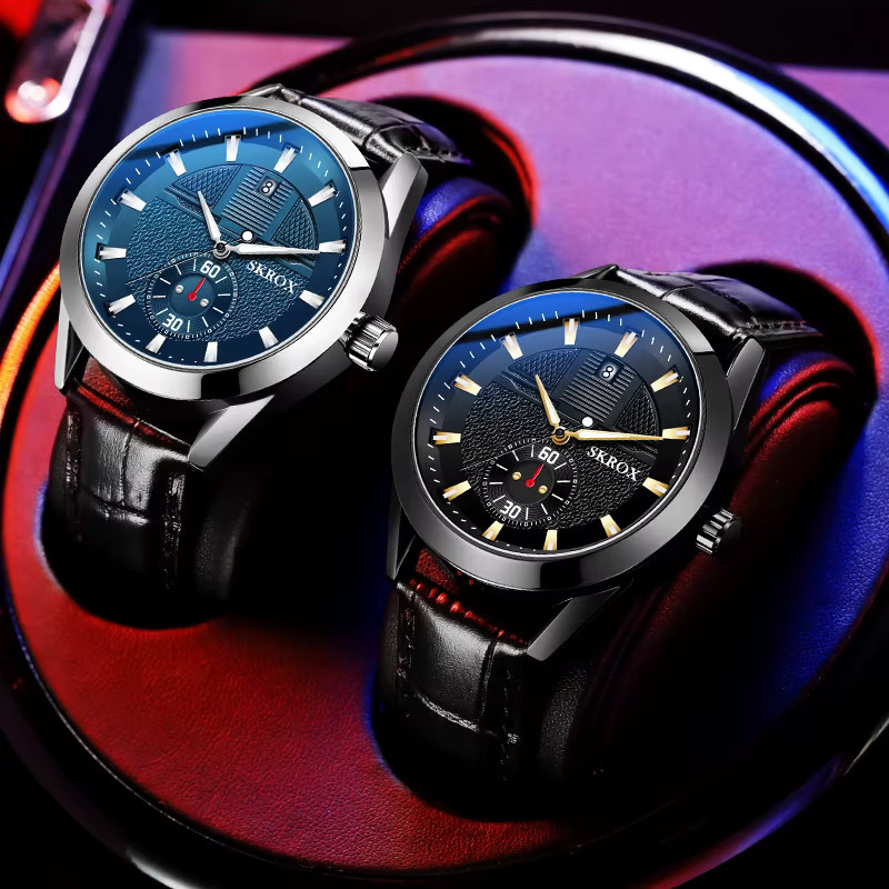 SKROX Armbanduhr Automatik, Leder, Blau, Saphirglas, Herren - Bild 2