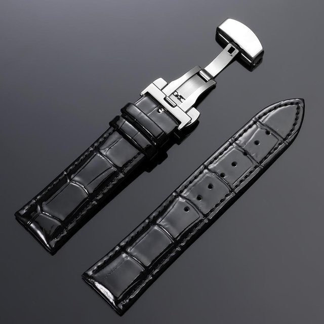 TolTales Uhrenarmband Kalbsleder, schwarz, 18mm, Unisex - Bild 1