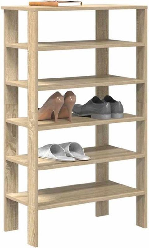 Schuhregal Vidaxl Sonoma-Eiche in Braun und Eiche Natur aus Holzwerkstoff im skandinavischen Design, B/T/H: 61 x 32 x 105 cm - Bild 1