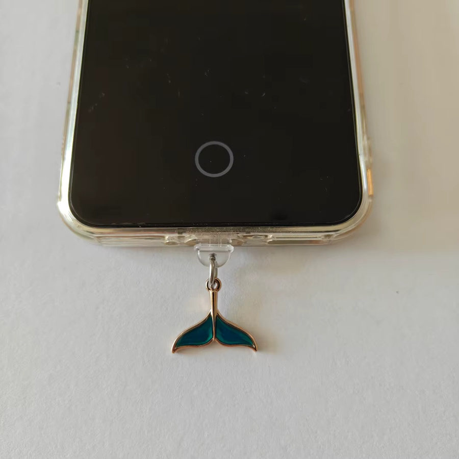 Blauer Fischschwanz Staubschutz für Mobiltelefone mit USB-C Schnittstelle - Bild 3