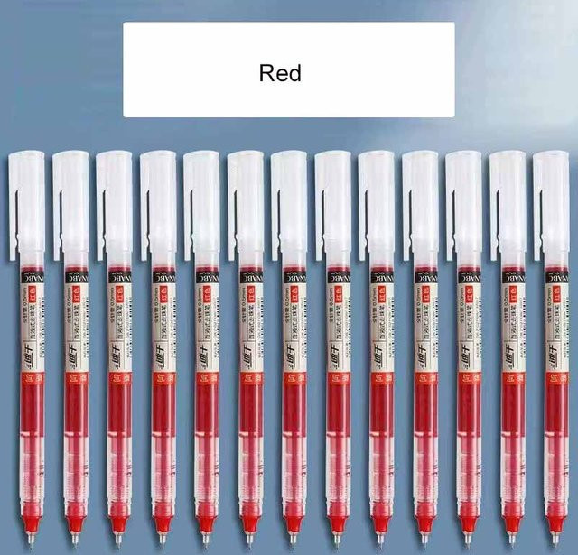 12er Pack Gelstifte mit Nadelspitze in Rot, 0,5 mm Schnelltrocknende Rollerballstifte für Schule und Büro - Bild 1