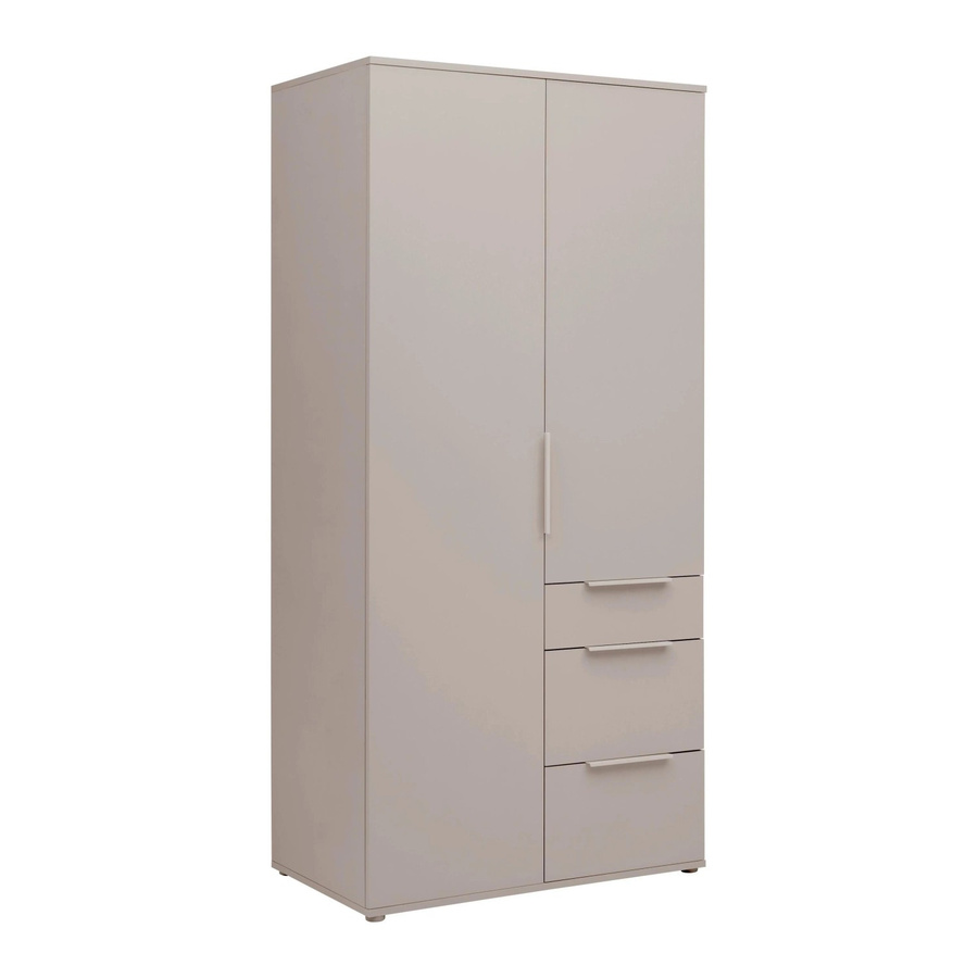 Mömax Drehtürenschrank Dune in Kaschmir, moderner Schrank mit integrierten Schubladen für dein Schlafzimmer, Farbe: Beige, B/T/H: 90 x 55 x 197 cm - Bild 2