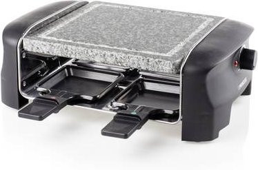 Princess Raclette Party Grill mit 4 Pfännchen und Grillstein in Schwarz
