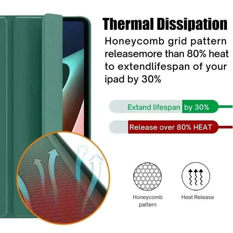 Magnetische Klapphülle für Huawei MatePad Mini 8,8 Zoll 2025 in Grün mit Silikon-Rückseite und Ständerfunktion - Bild 3