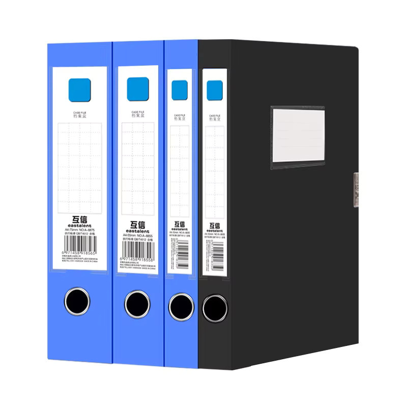 Trust 3er-Pack Faltbare PP-Aufbewahrungsboxen für A4 Dokumente und Verträge, Schwarz und Blau - Bild 2