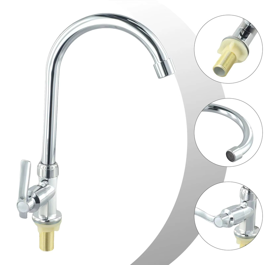 LSSH Einhebel-Kaltwasserhahn für Küchenspüle und Waschbecken in Weiß - Bild 3