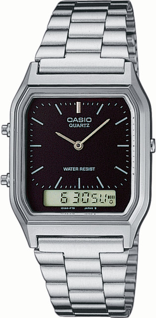 CASIO Herrenuhr, Analog-Digital, Quarz, Edelstahl, 28 mm, Schwarz - Bild 1