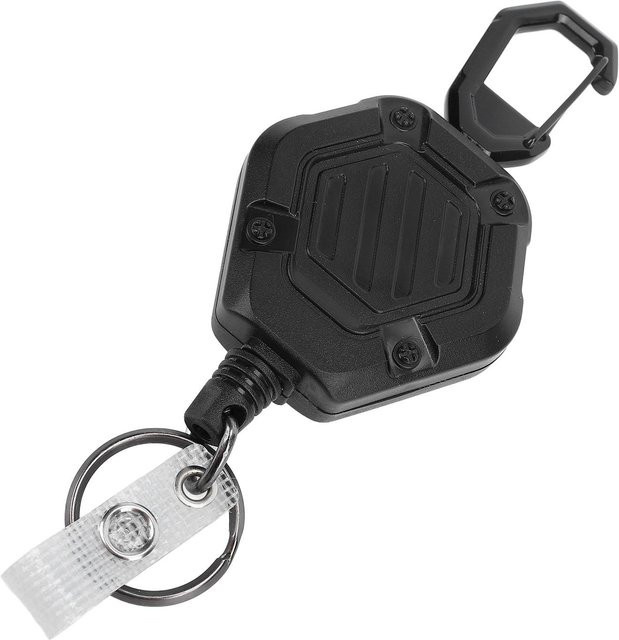 Fishine Schlüsselanhänger, Stahlseil, Sechseckiger Gürtelclip, Karabiner, Black, Unisex - Bild 1
