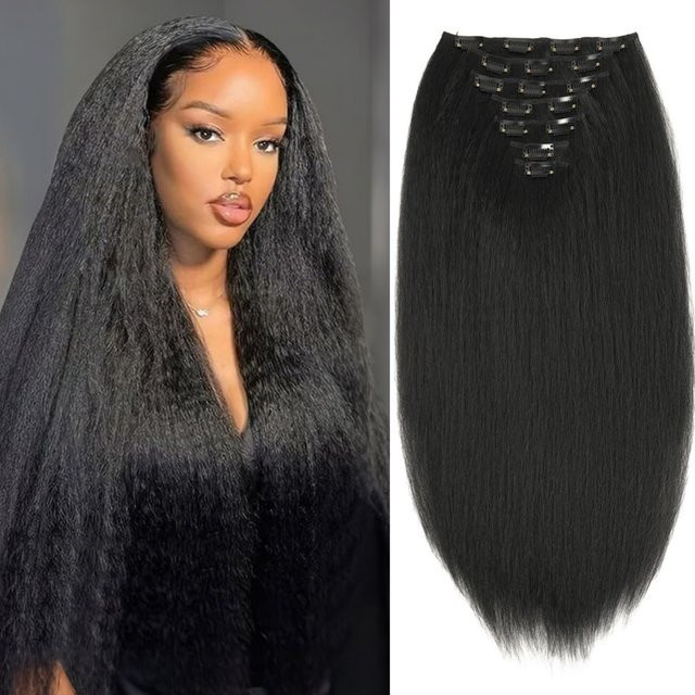 Alana beauty Kinky Straight Clip-In Haarverlängerungen, 7 Stück, Damen - Bild 1