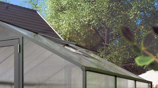 KGT Zusätzliches Dachfenster für Gewächshaus Tulpe aus Aluminium in Anthrazit-Grau - Bild 1