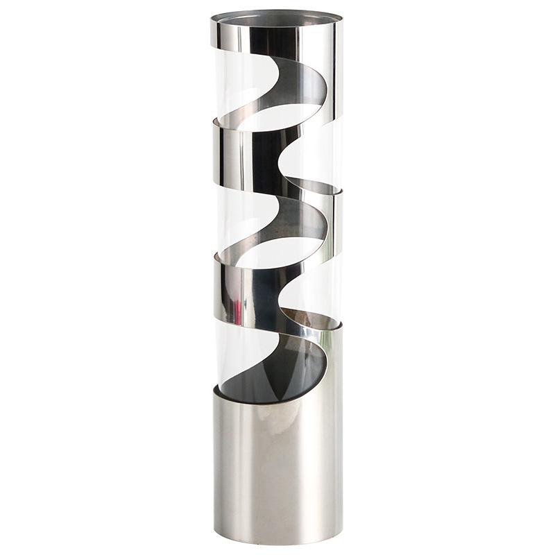 Moderne Ring-Vase aus Glas und Metall in Silber, Durchmesser: 40 cm, Höhe: 10 cm, Breite: 10 cm - Bild 2