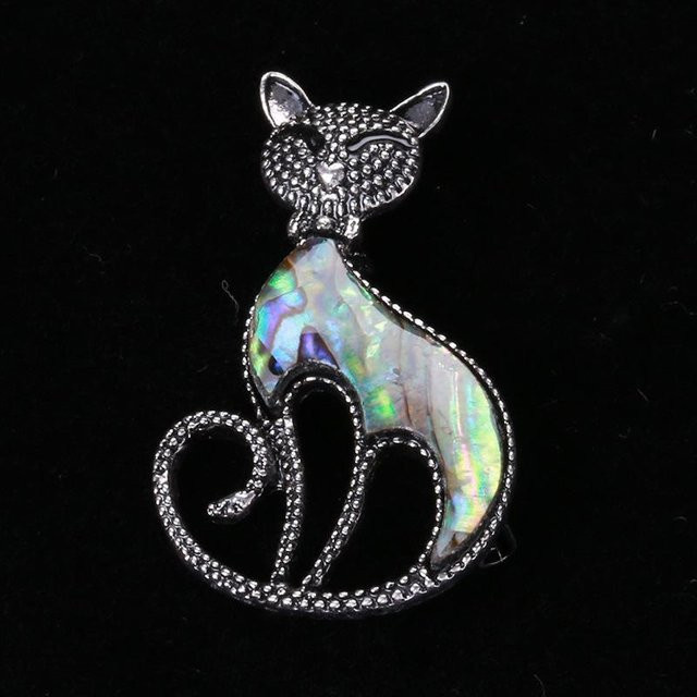 YIRAN Jewelry Brosche Katze, Silber, Damen - Bild 1