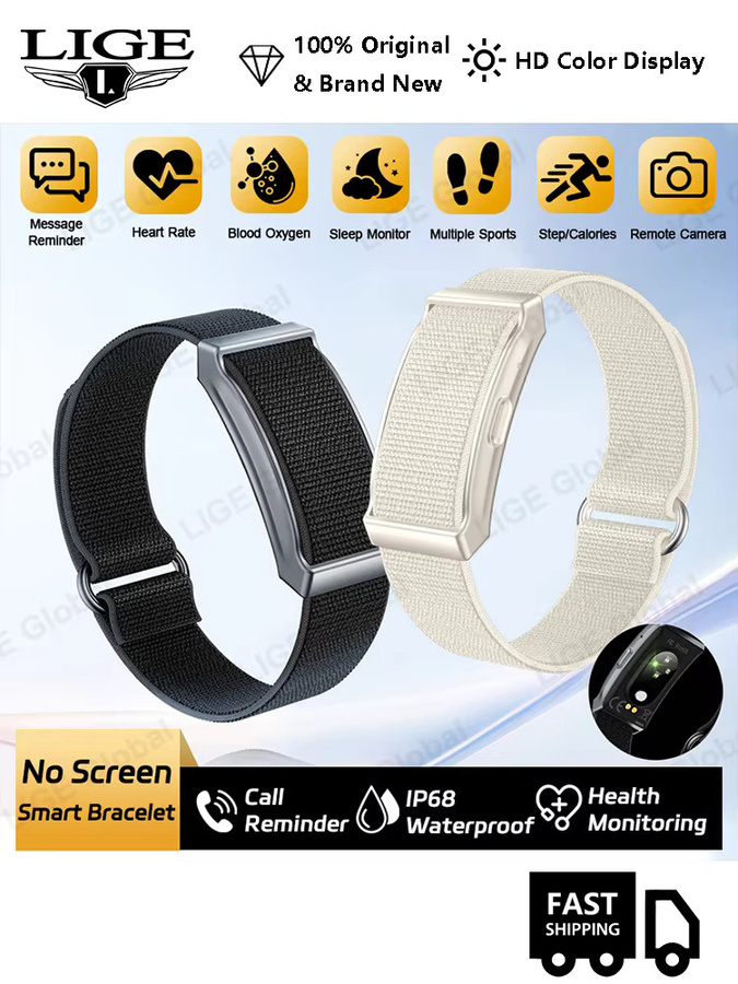 LIGE Smartwatch für Herren in Schwarz mit Herzfrequenzmessung, HRV, Schrittzähler und Anruf-Erinnerung, IP68 wasserfest, kompatibel mit Android und iOS - Bild 7