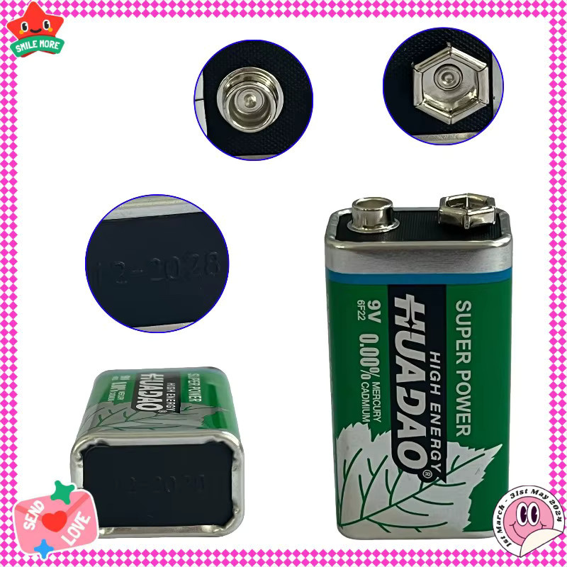 SUYIJIA 9V Alkalibatterie 1100mAh Einweg-Blockbatterie für Mikrofone, Multimeter und Rauchmelder - Bild 2