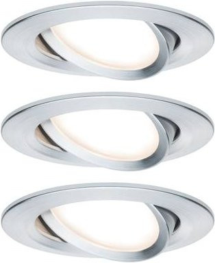 Paulmann Nova LED Einbauleuchten 3er Set Silber Aluminium mit warmweißem Licht - Bild 1