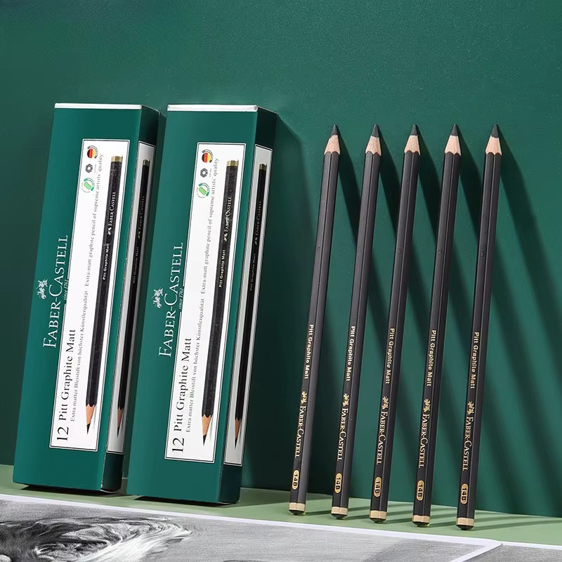 Faber-Castell Skizzenstift-Set mit verschiedenen Graphit-Minen HB bis 14B in Schwarz für Kunst und Schule - Bild 2