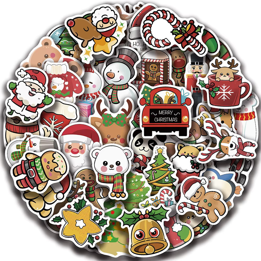Kawaii Cartoon Weihnachten Santa Claus Graffiti Aufkleber, 10-teiliges Set - Bild 2