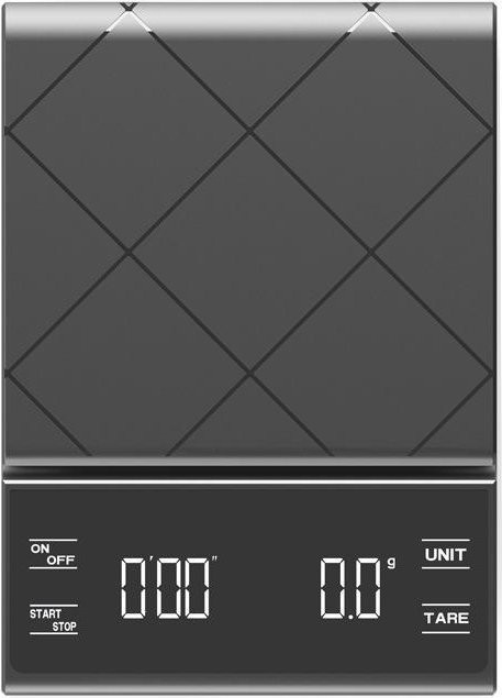 Oudun Digitale Kaffeewaage mit Timer und LCD-Anzeige, Präzisionswaage für Espresso und Pour Over, Messbereich bis 3 kg mit 0,1 g Genauigkeit, Schwarz oder Silber - Bild 1