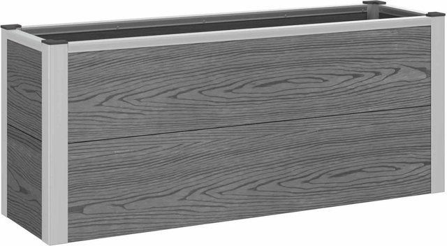vidaXL Hochbeet aus WPC und Aluminium in Grau, B/T/H: 100 x 30 x 22 cm - Bild 1