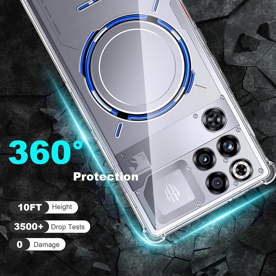 Stoßfeste Bumper Schutzhülle für ZTE Nubia Red Magic 9 Pro, 10 Pro und 11 Pro in Transparent - Bild 2