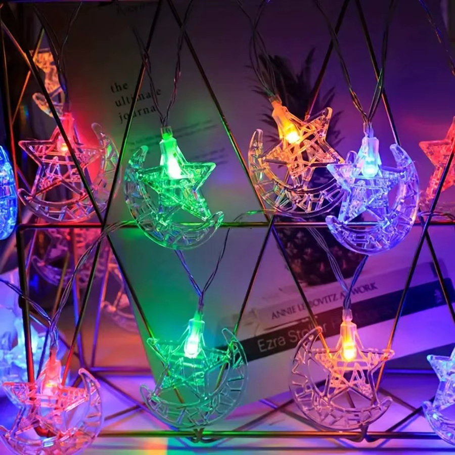 Peach Forest LED Lichterkette mit Stern und Mond in Warmweiß zur Dekoration für Ramadan und Eid - Bild 3